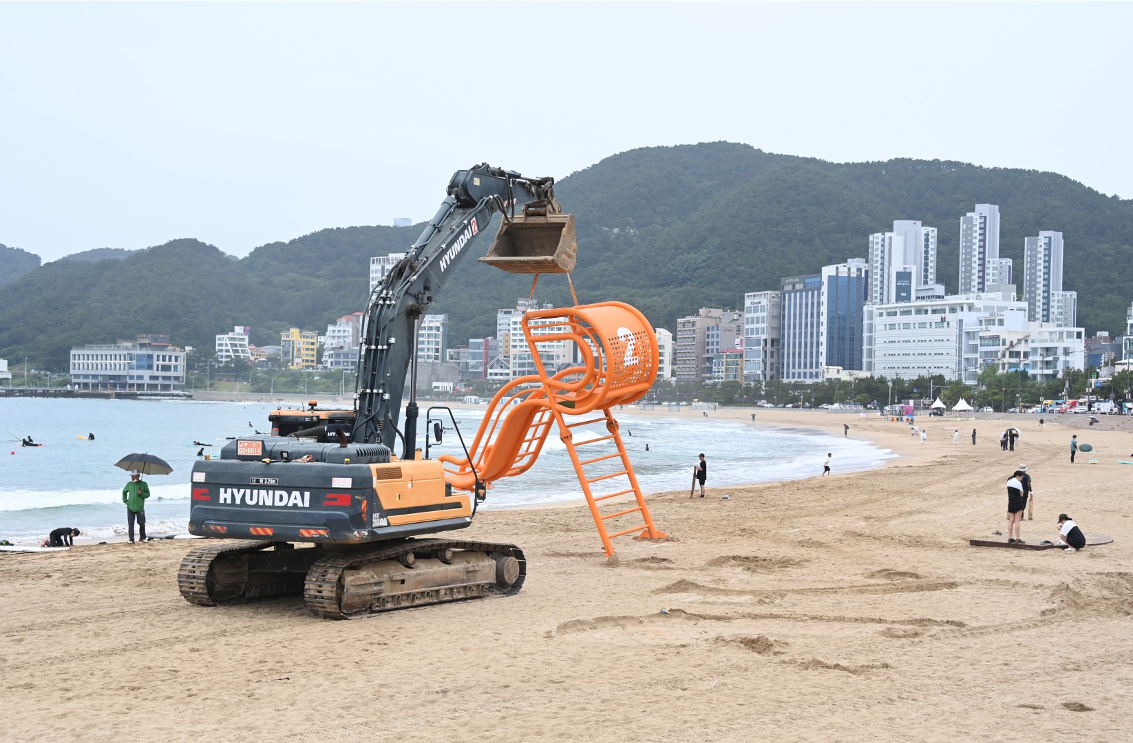 송정해수욕장 망루 설치 5
