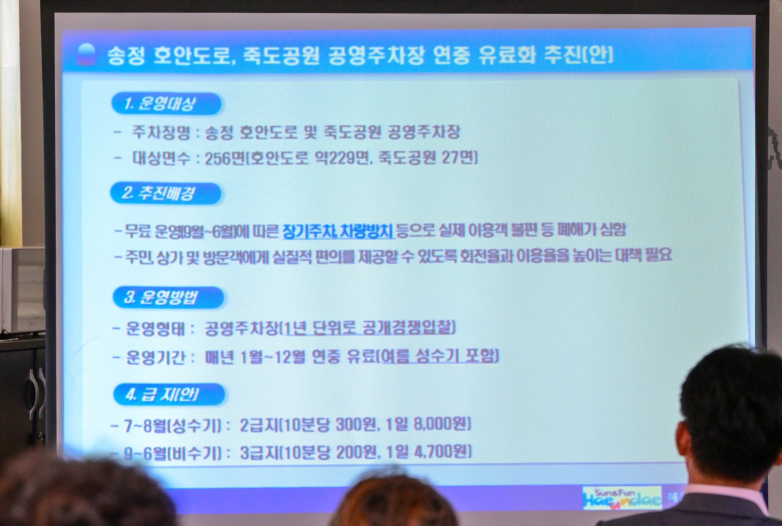 송정호안도로 주차장운영 5