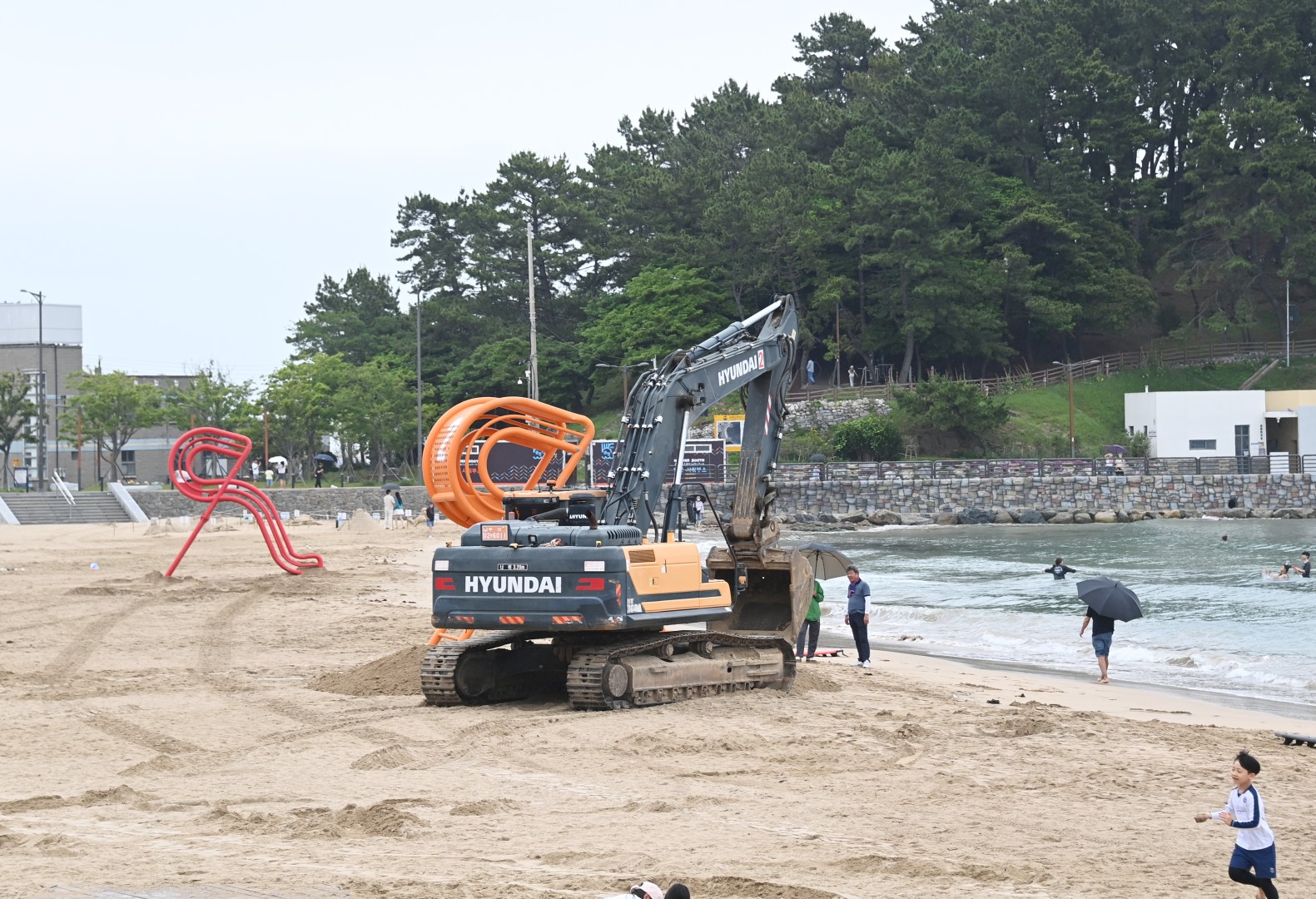 송정해수욕장 망루 설치 7