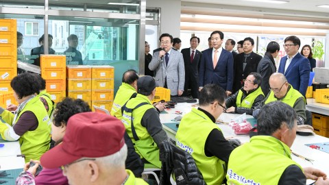 서병수시장 공동작업장 방문 격려