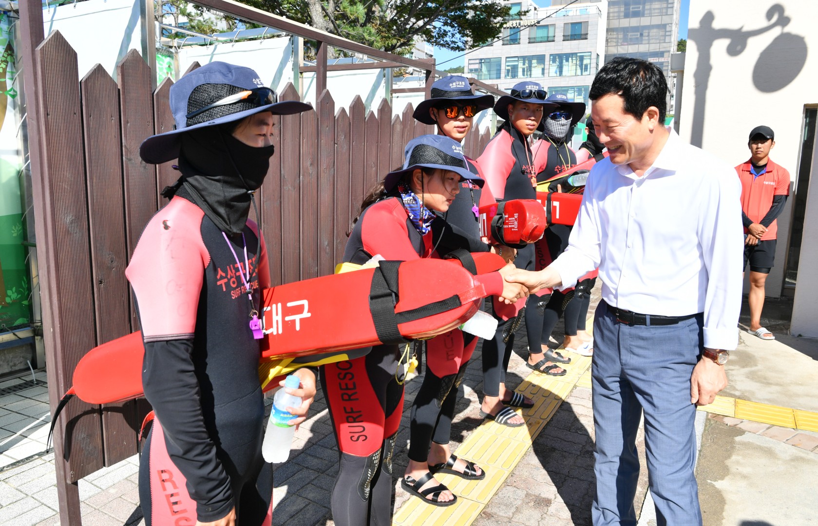 송정해수욕장 근무자 격려 4