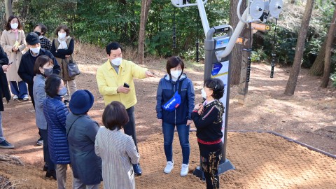 청사포공원 체육기구 설치현장