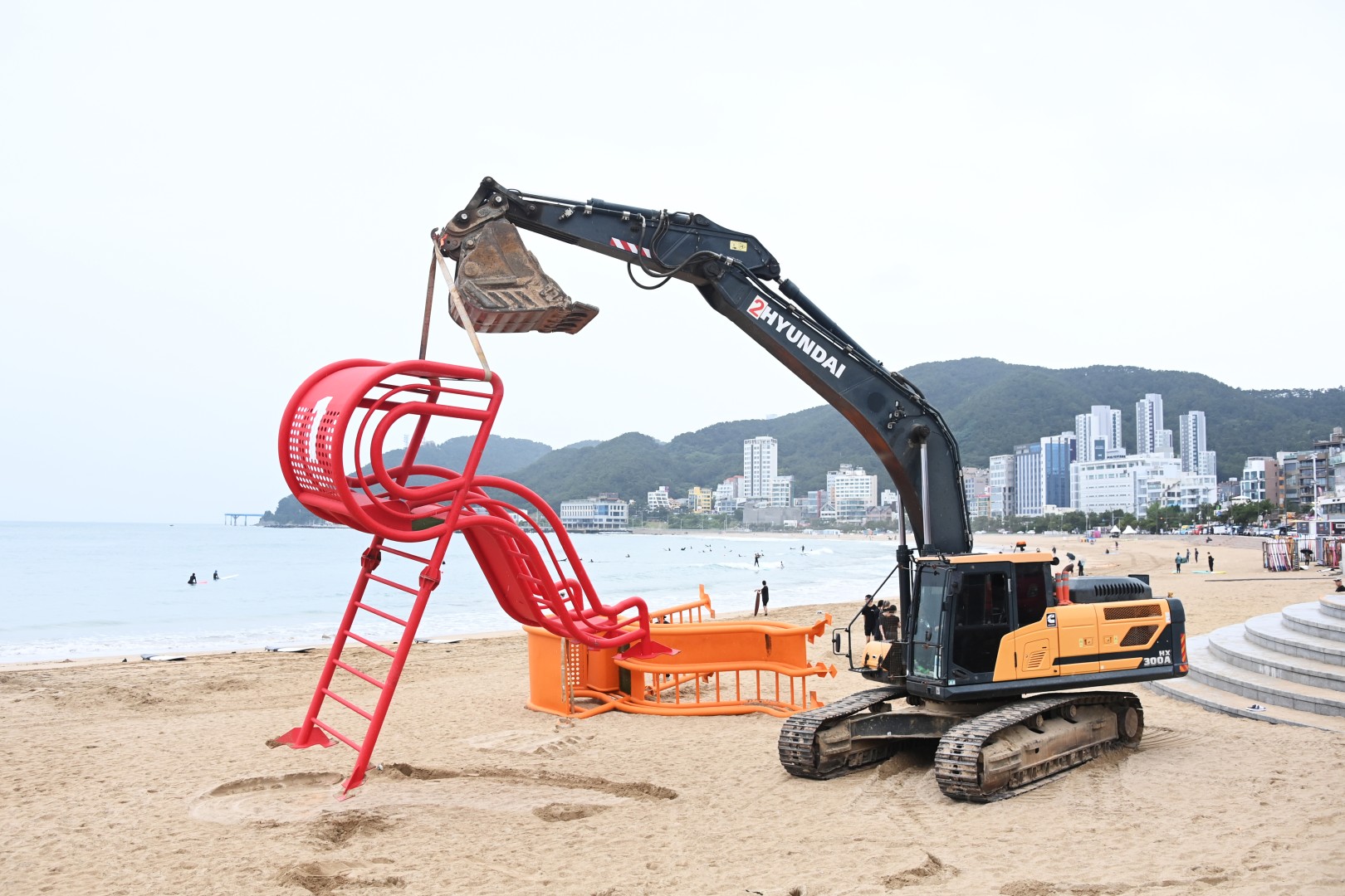 송정해수욕장 망루 설치 4