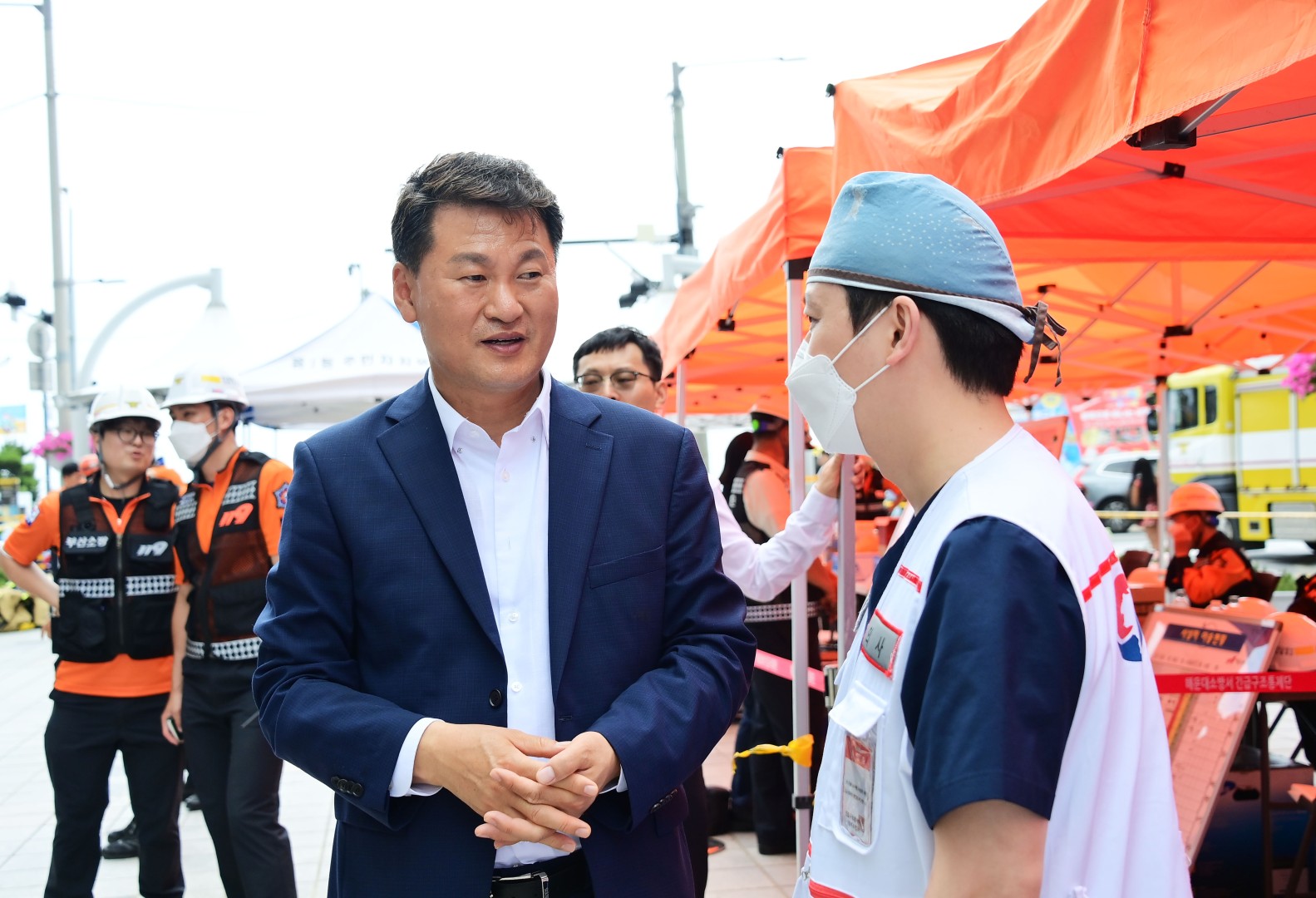해운대 씨클라우드 호텔 화재 현장 방문 3