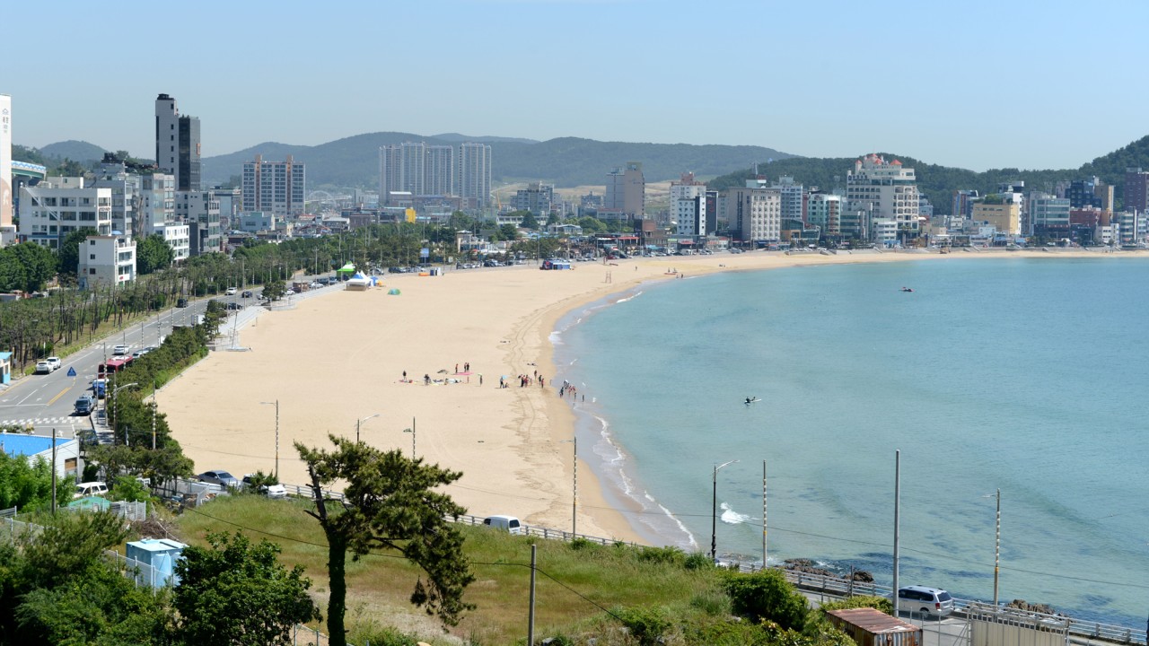 송정역 및 해수욕장 전경
