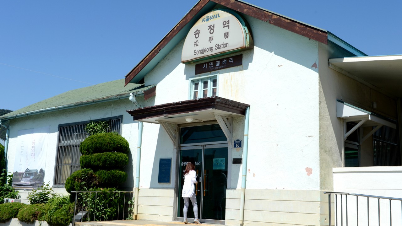 송정역 및 해수욕장 전경