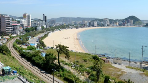 송정역 및 해수욕장 전경