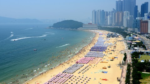 미포쪽에서 바라본 해운대해수욕장