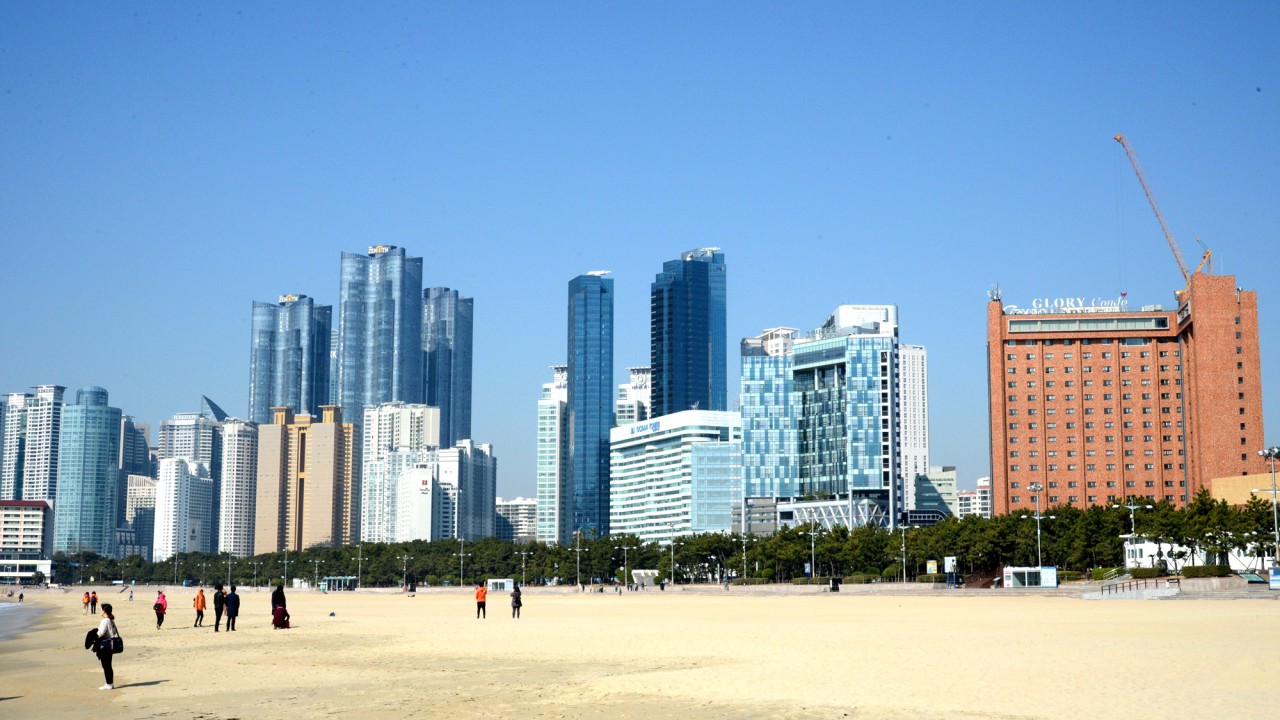 한적한 해운대해수욕장