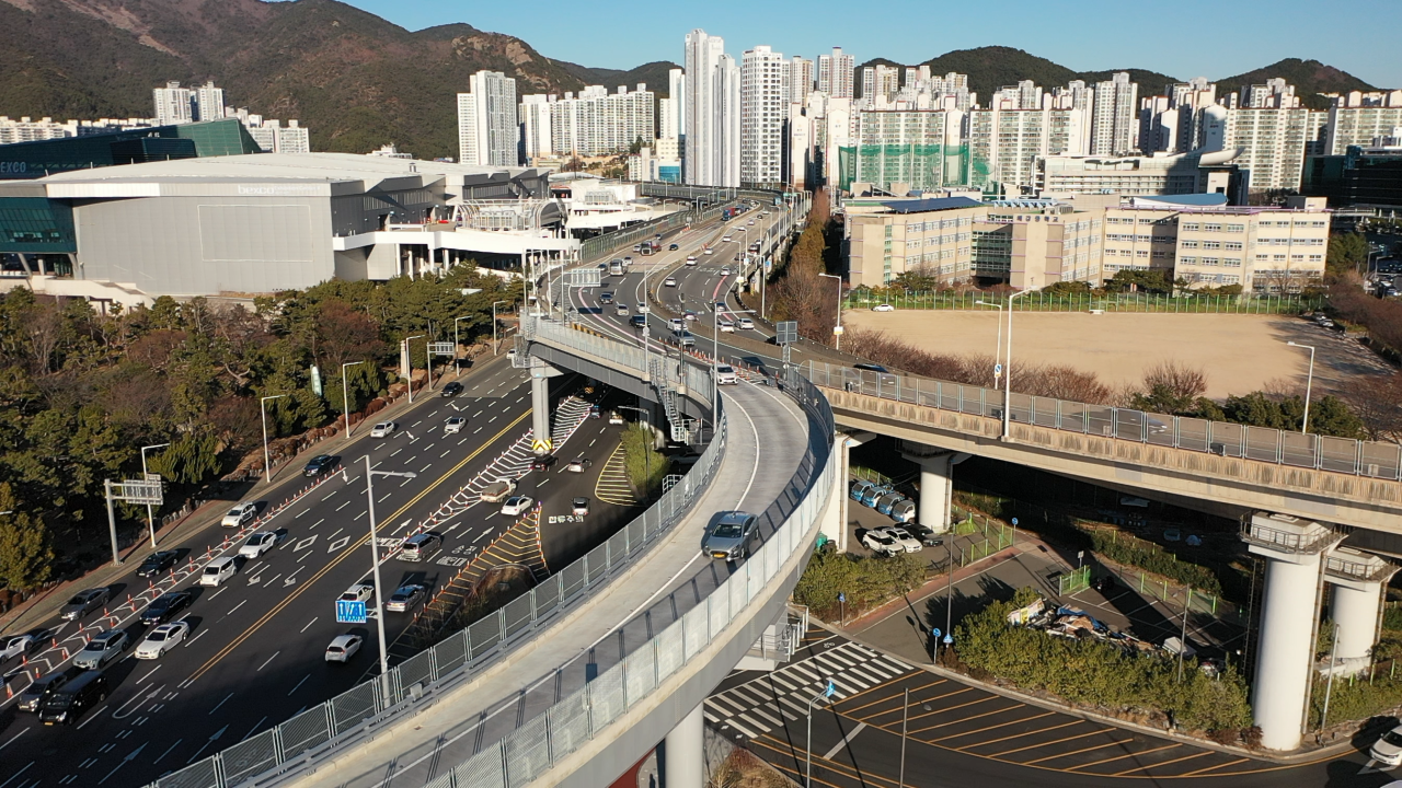 광안대교 접속도로(드론)