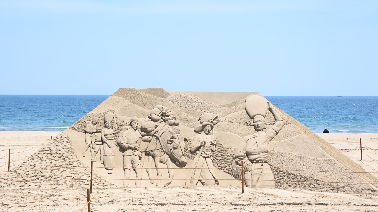 해운대 모래축제 모래 작품